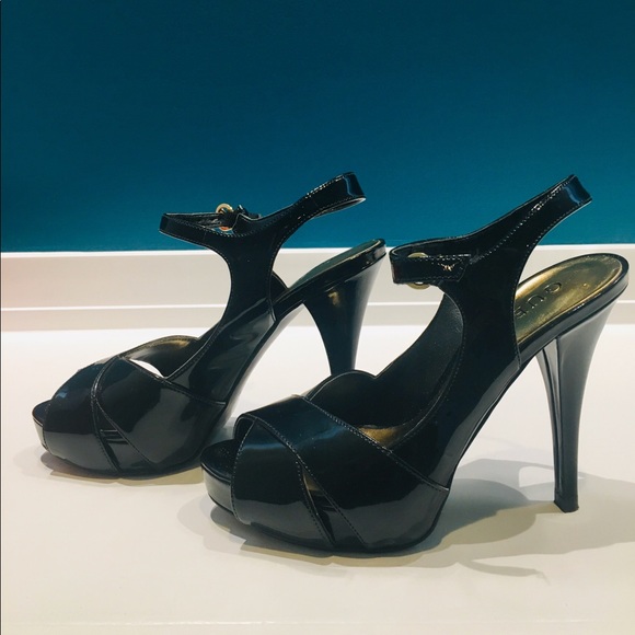 Guess Black Patent Leather Open Toe high heel - Picture 2 of 6
